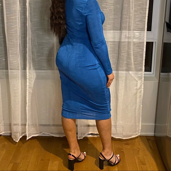 SET BLUE SKIRT & long sleeve top, worn once like brand new, amazing quality - Picture 1 of 2